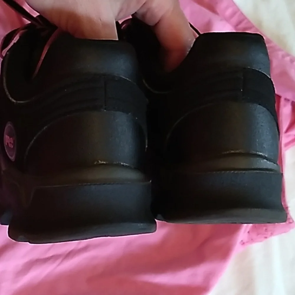 Women's Timberland steel toe anti fatigue pink and black shoes size 8.5 - Picture 4 of 10